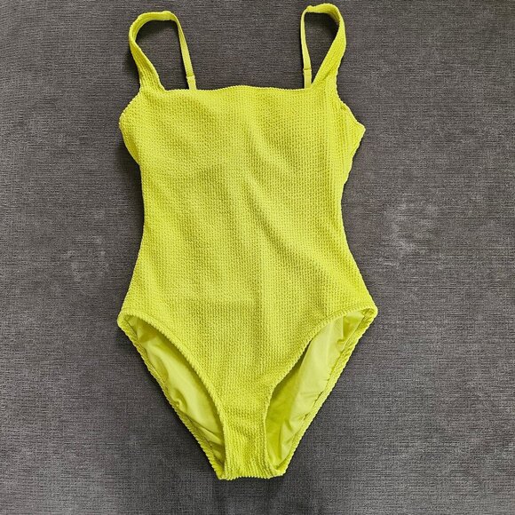 Bleu by Rod Beattie Women's Square-Neck One-Piece Swimsuit In Chartreuse Size 8 - Picture 2 of 11